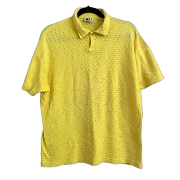 Vintage Versace Yellow Short Sleeve Polo Shirt - 50/XL, made in Italy 🇮🇹 - Picture 11 of 12